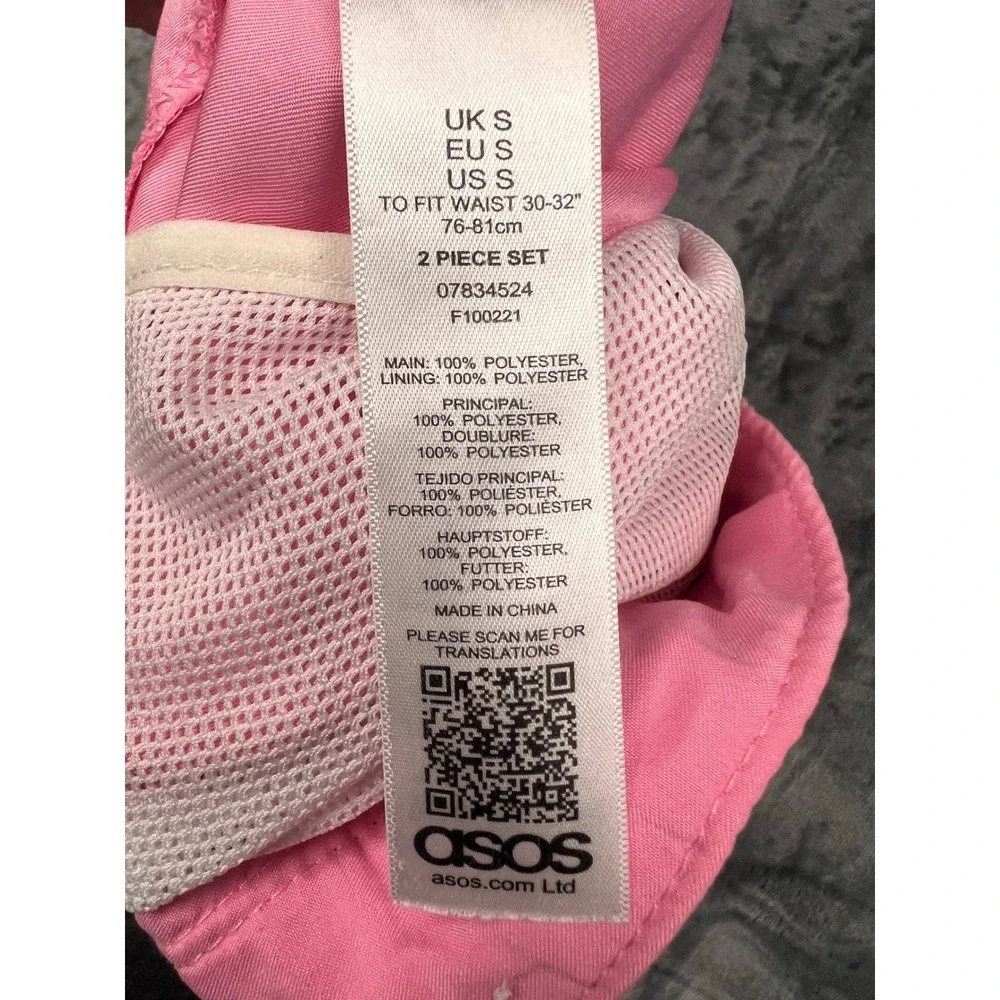 ASOS Swim Trunks Mens Small Pink Mesh Lined Drawstring Beach Shorts 5in‎ Inseam
